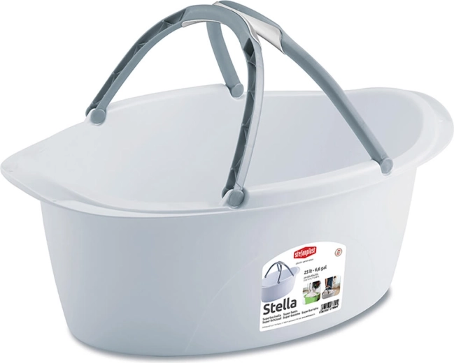 Ovales Kunststoffbecken STELLA 60 × 40 cm, 25 l, mit Griffen