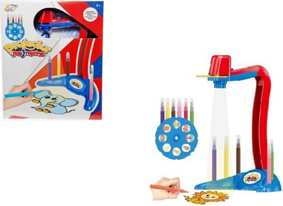 Kinder-Projektor zum Zeichnen mit Motiven und Filzstiften, batteriebetrieben
