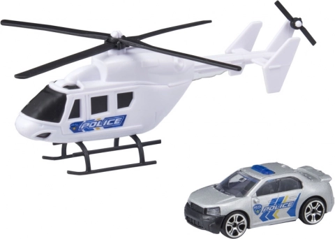 TEAMSTERZ Hubschrauber und Auto – Rettungsfahrzeug-Set