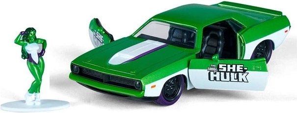Jada She-Hulk Plymouth Barracuda 1973 1:32 mit Figur