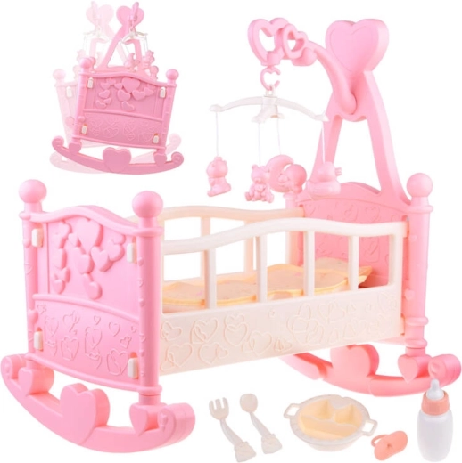 Große Wiege für Puppen mit Karussell