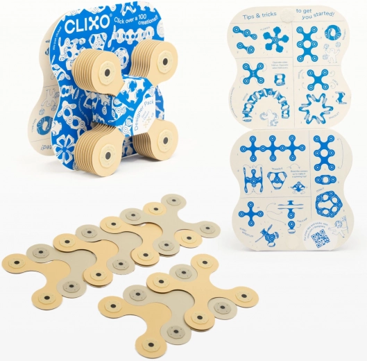 CLIXO Designer beige und grau magnetisches Konstruktionsset 9 Stk.