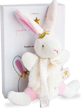 Doudou Geschenkset - Häschen mit Schnullerhalter