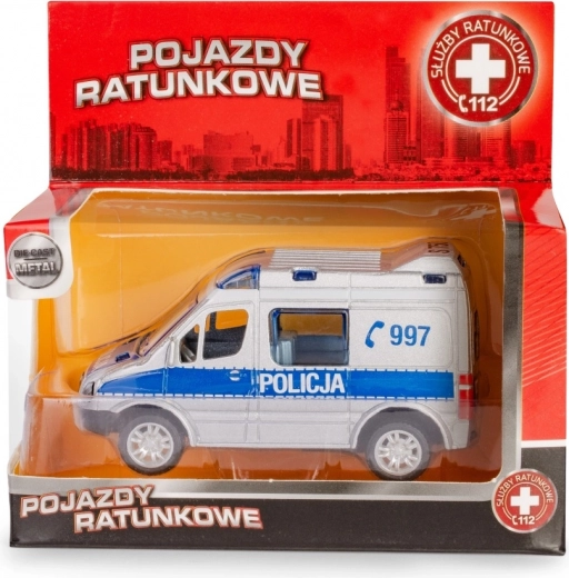 Polizeimodell MERCEDES-BENZ Sprinter 1:50 mit Pull-Back-Antrieb von Daffi