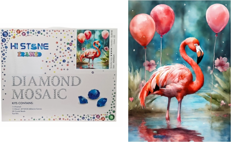 Diamant-Mosaik Flamingo