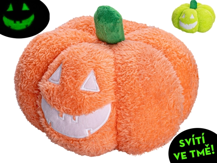 Plüsch-Kürbis 20 cm, leuchtet im Dunkeln