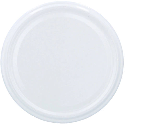 Weißer Metall-Schraubdeckel Twist-Off 66 mm