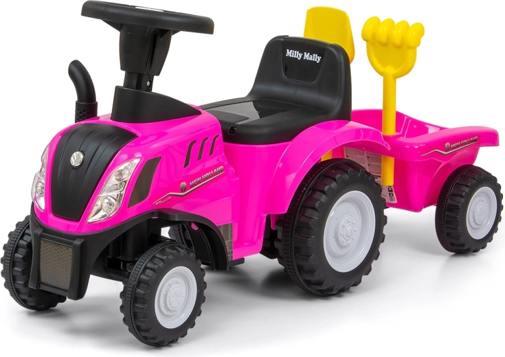Rutscher NEW HOLLAND T7 Traktor rosa mit Anhänger