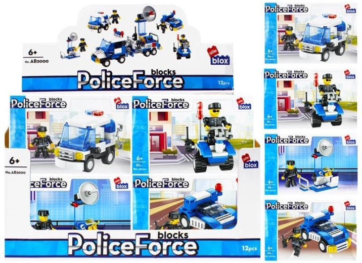 Bauset Polizeifahrzeug mit Figur – 4 Varianten