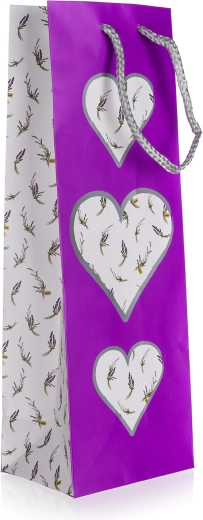 Geschenktasche für Flaschen Lavendel 12 × 35 × 9 cm