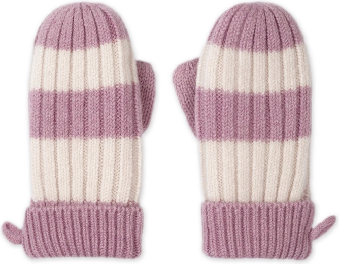 Lodger Merino-Handschuhe Stripe Mauve Gr. 1–2 Jahre