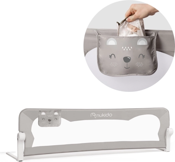 Kinderbettgitter 150 × 42 × 35 cm Nukido grau