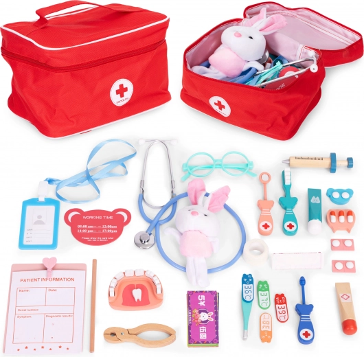 Holz-Arztkoffer mit Tasche für Kinder, 28-tlg., ECOTOYS