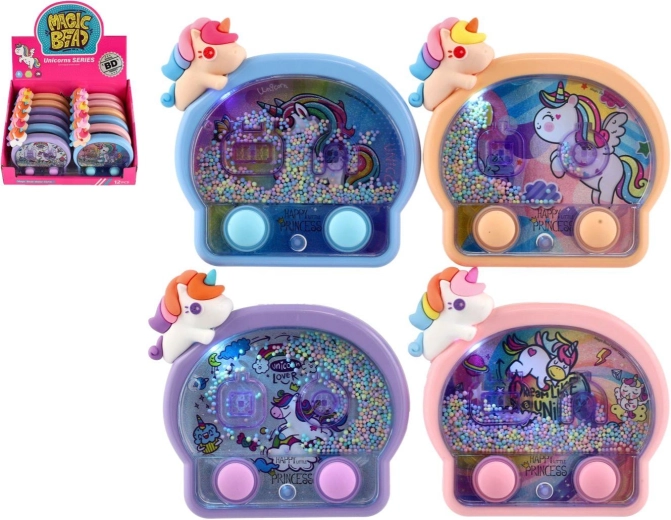 Wasser-Ringwurfspiel Einhorn mit Lichtern, taschen­großes Kinderspielzeug