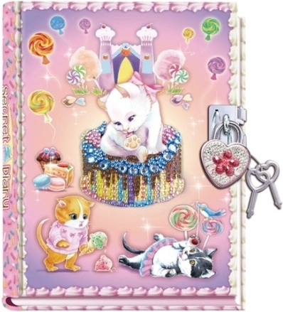 PECOWARE Kinder-Tagebuch mit Kätzchen und Schloss