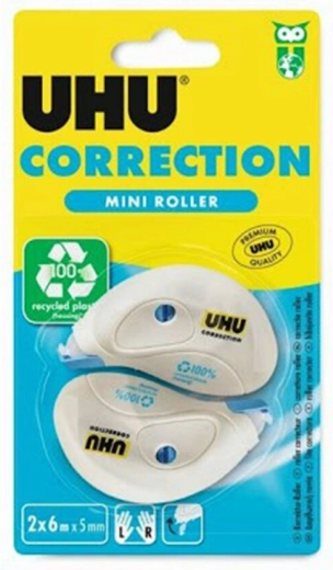 UHU Korrekturroller Mini Korrekturband 5 mm × 6 m, 2 Stk.