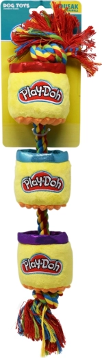 Plüsch-Hundespielzeug PLAY-DOH mit Seil und Quietscher 46 cm