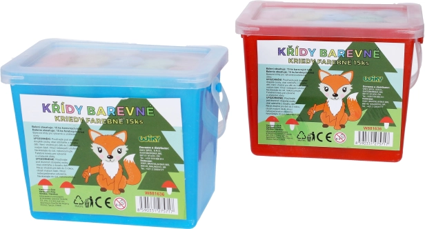 Bunte Straßenkreiden im Eimer – 15 Stück