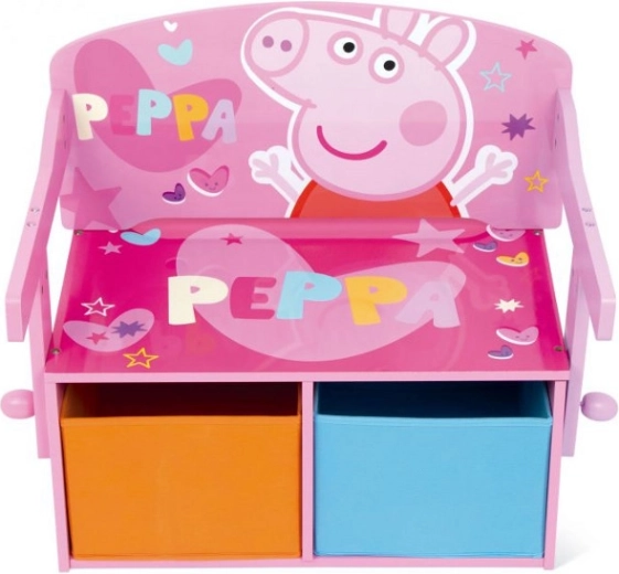 Peppa Pig Kinderbank 3-in-1 (Bank, Schreibtisch und Spielzeugbox)