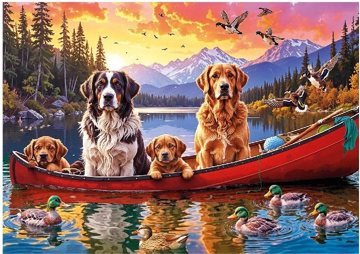 Educa Puzzle Hundefamilie auf dem Boot 2000 Teile