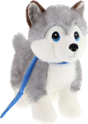 Keeleco Plüsch-Husky an der Leine, 23 cm