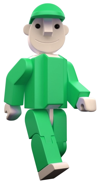 Seváček grün (groß und klein) – Figur für den SEVA-Baukasten