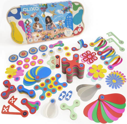 Clixo Family Party – magnetische flexible Konstruktionsspielzeuge 150 Stück