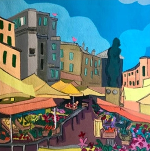 Diamantmalerei Marktplatz 30 × 40 cm