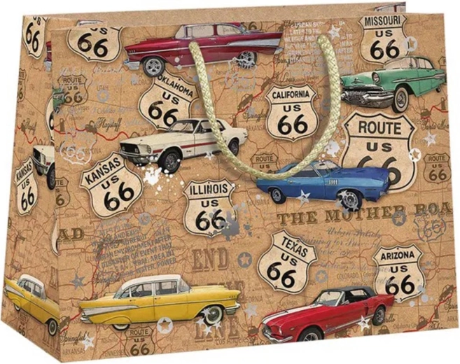 Argus Geschenktasche Route 66 Autos natur Eco Friendly - 1 Stück