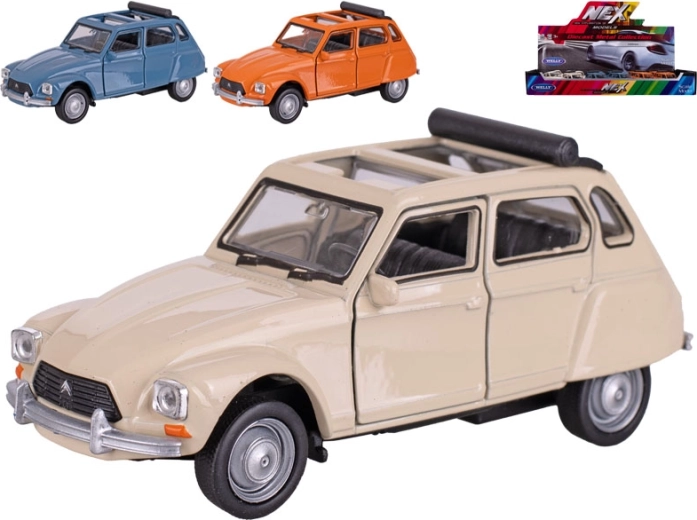 Metallmodell Citroën Dyane mit Rückziehmotor, 12 cm, Welly