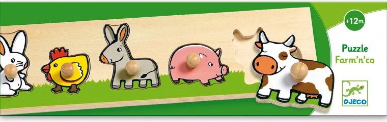 Djeco Steckpuzzle mit Griffen – Haustiere