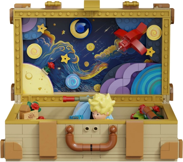 Aufklappkoffer mit Sternenszene