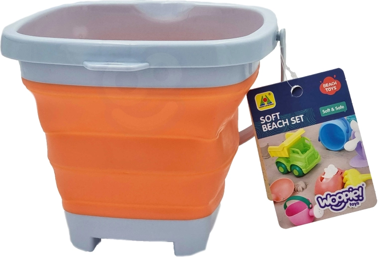Woopie faltbarer Silikoneimer quadratisch orange 5 l