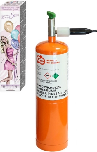 Einweg-Heliumflasche für 5 Ballons