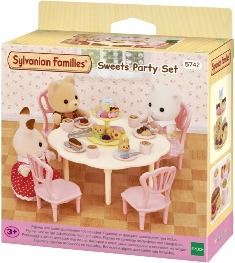 Sylvanian Families Tisch, Stühle und Süßigkeiten – Teeset für Figuren
