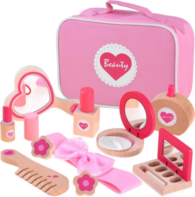 Kinder-Kosmetikkoffer mit Holzaccessoires