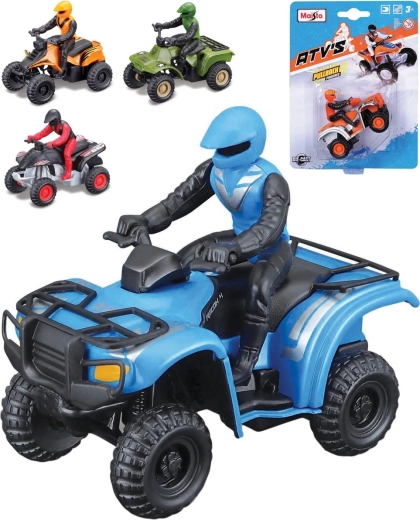 Maisto Metall-Quad ATV mit Fahrer 1:75 mit Rückziehmotor (Pull-Back) - 1 Stück