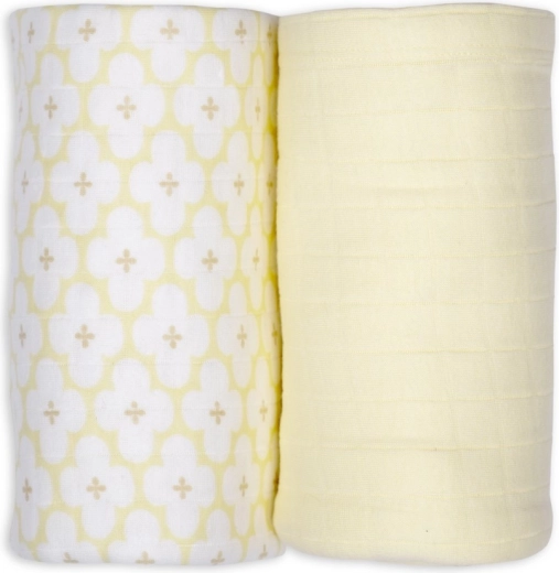 Lodger Swaddler aus Bio-Baumwolle matcha/butter, 2 Stk., 110 × 110 cm