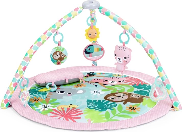 Bright Starts Spieldecke zur Förderung der Motorik und Sinne Pop ’N Wiggle Rosy Rainforest