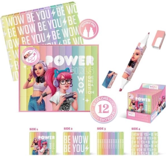 Doppelseitige Marker 12 Farben WOW Generation