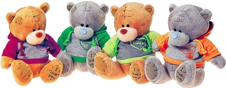 Plüschbär mit bunter Kapuzenjacke 20 cm