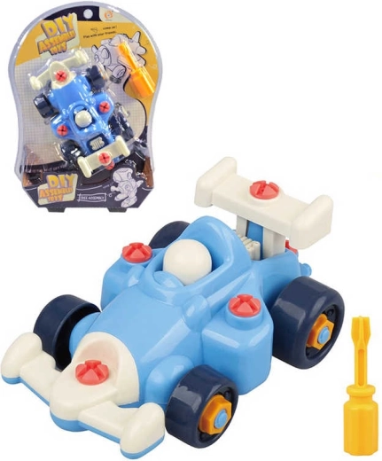 Buntes Schraub-Sportauto 16 cm mit Werkzeug – 1 Set