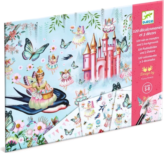 Djeco Set mit Rubbelbildern Märchenwelt