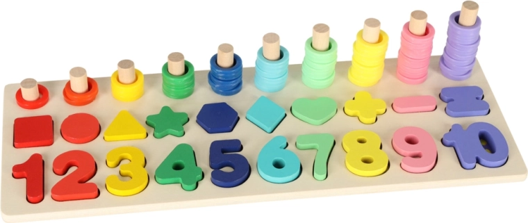 Holz Lern-Sorter und Abakus 2-in-1 Montessori 13 × 36 cm