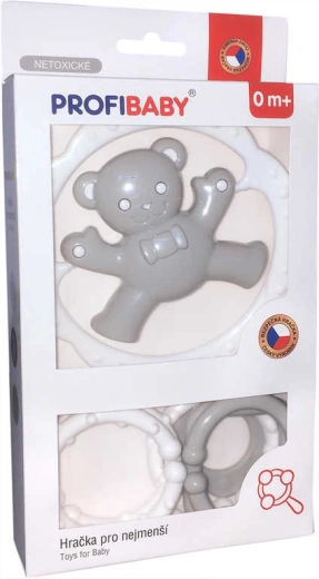 Profibaby-Rassel Teddybär mit Formen und Beißring für Babys