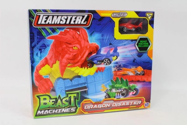 Teamsterz Beast Machines Drachenverwüstung – Abschuss-Set mit Auto