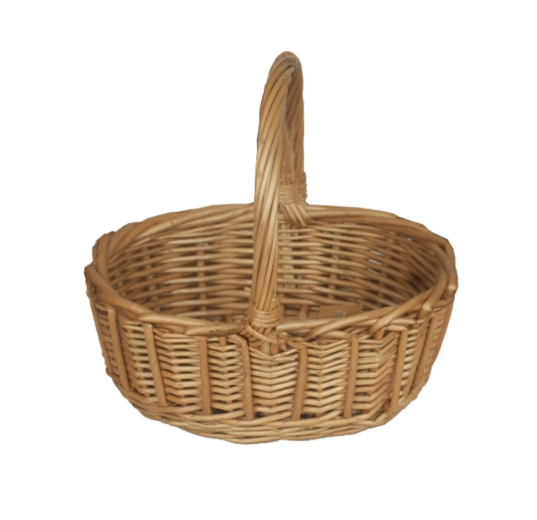 Natürlicher Weidenkorb mit Griff 23 × 17 × 10/21 cm