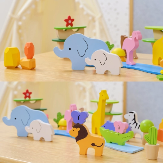 Savannentiere und Naturelemente