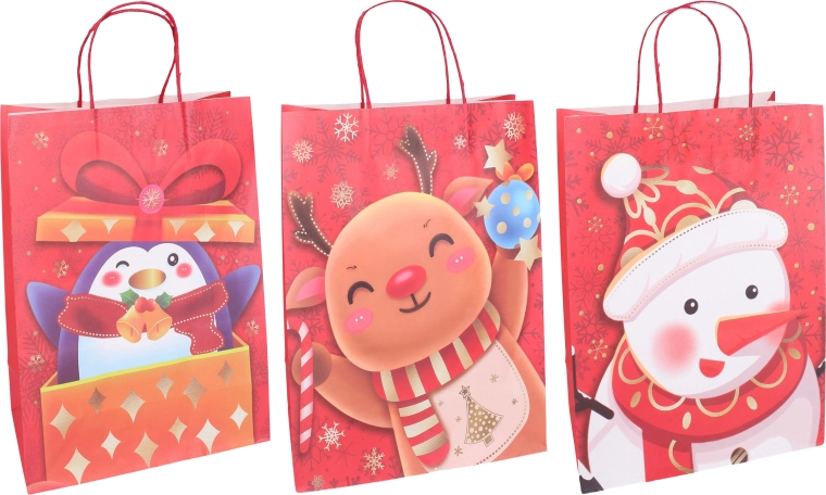Weihnachtliche Geschenktüte S 22 × 27 × 11 cm - 1 Stück