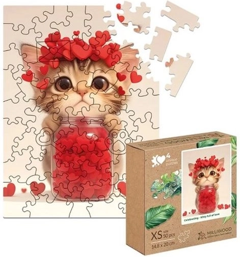 Holzpuzzle XS Kätzchen voller Liebe – 50 Teile